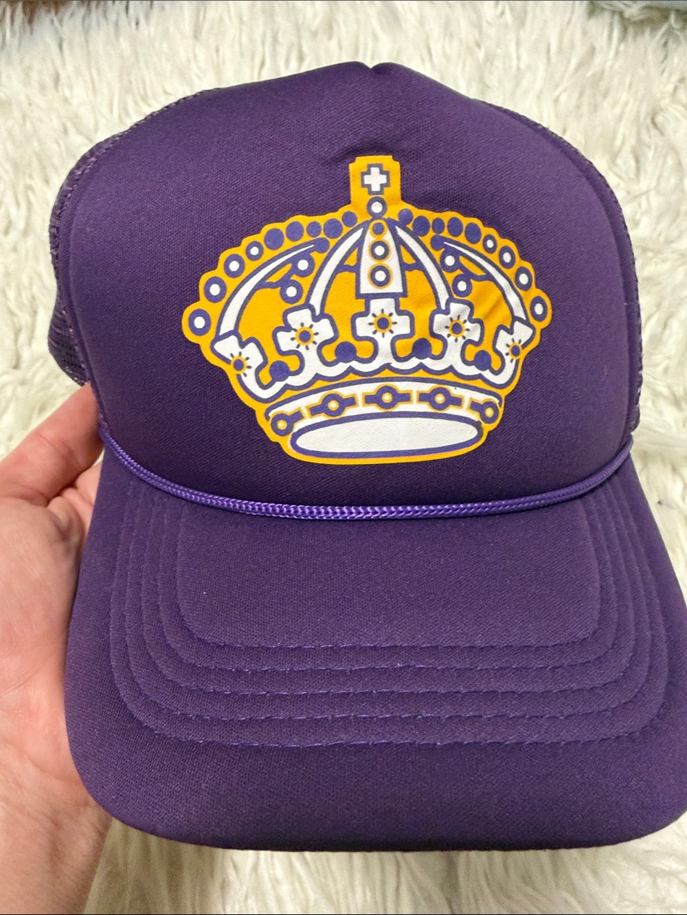 Super rare LA Kings Purple and Gold Crown baseball cap